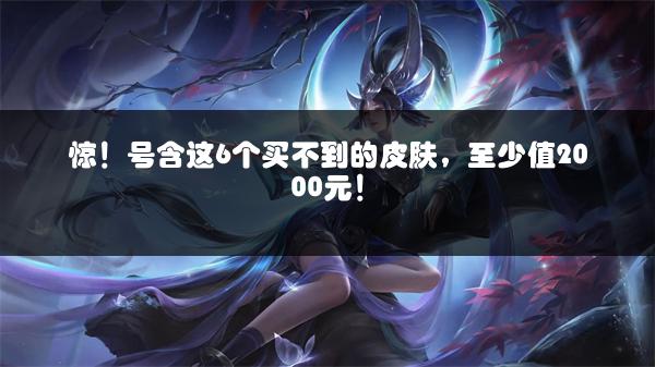 惊！号含这6个买不到的皮肤，至少值2000元！