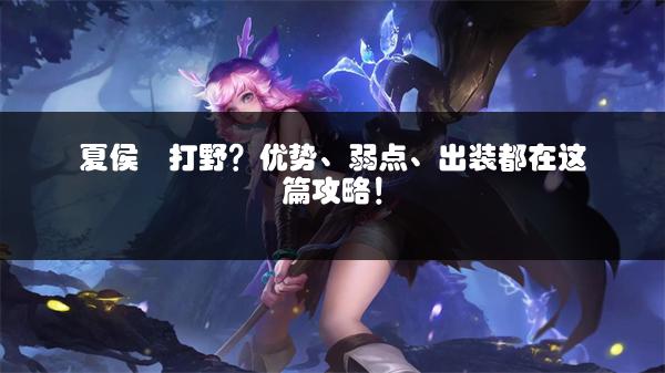 夏侯惇打野？优势、弱点、出装都在这篇攻略！