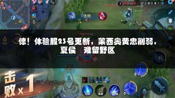 惊！体验服23号更新，莱西奥黄忠削弱，夏侯惇难留野区