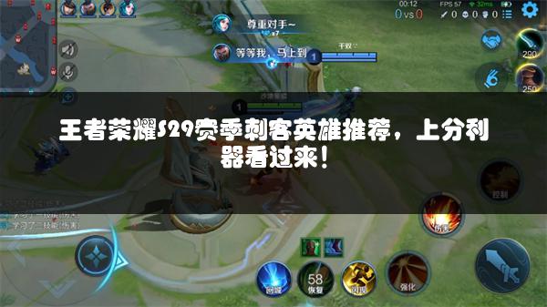 王者荣耀S29赛季刺客英雄推荐，上分利器看过来！