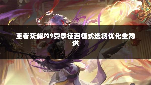 王者荣耀S29赛季征召模式选将优化全知道