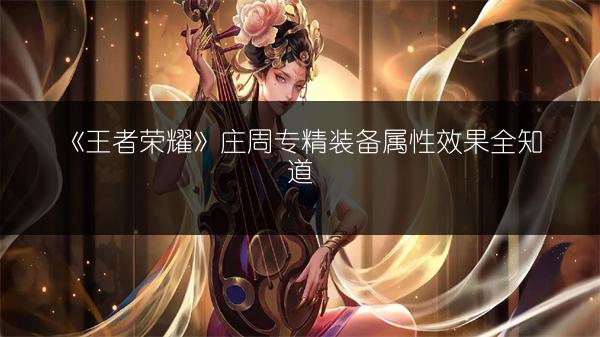 《王者荣耀》庄周专精装备属性效果全知道