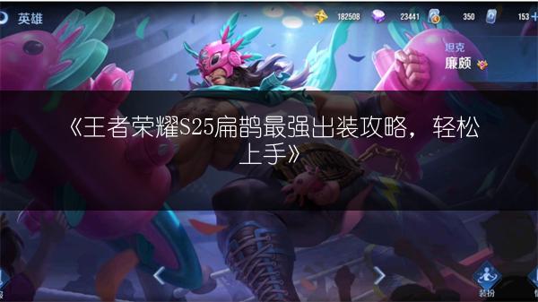 《王者荣耀S25扁鹊最强出装攻略，轻松上手》