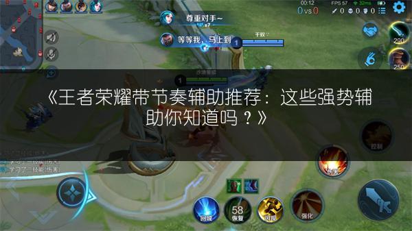 《王者荣耀带节奏辅助推荐：这些强势辅助你知道吗？》