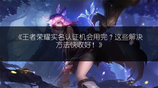 《王者荣耀实名认证机会用完？这些解决方法快收好！》