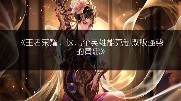 《王者荣耀：这几个英雄能克制改版强势的黄忠》