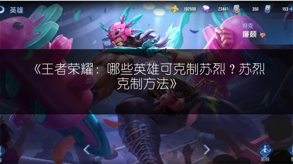 《王者荣耀：哪些英雄可克制苏烈？苏烈克制方法》