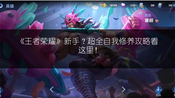 《王者荣耀》新手？超全自我修养攻略看这里！
