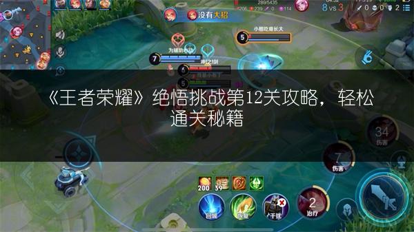 《王者荣耀》绝悟挑战第12关攻略，轻松通关秘籍