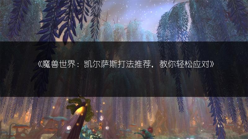 《魔兽世界：凯尔萨斯打法推荐，教你轻松应对》