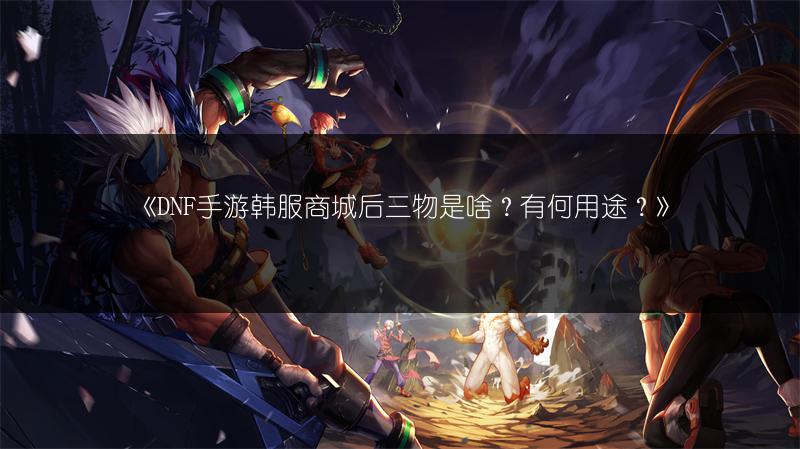 《DNF手游韩服商城后三物是啥？有何用途？》