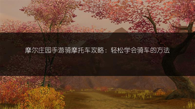 摩尔庄园手游骑摩托车攻略：轻松学会骑车的方法