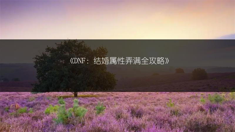 《DNF：结婚属性弄满全攻略》