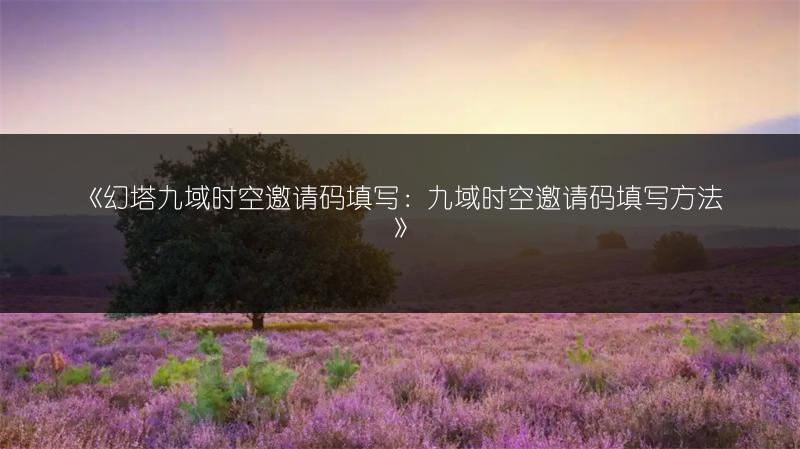 《幻塔九域时空邀请码填写：九域时空邀请码填写方法》
