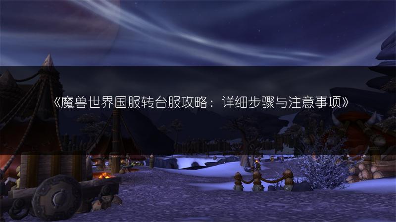 《魔兽世界国服转台服攻略：详细步骤与注意事项》