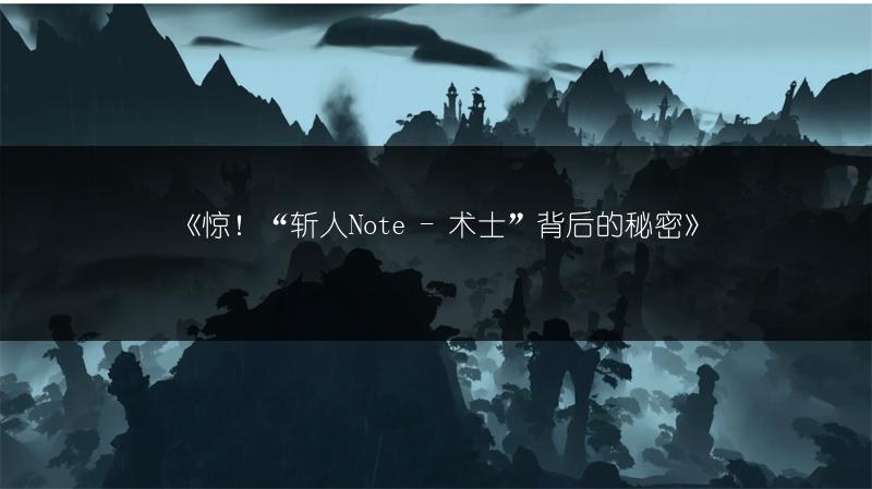 《惊！“斩人Note - 术士”背后的秘密》
