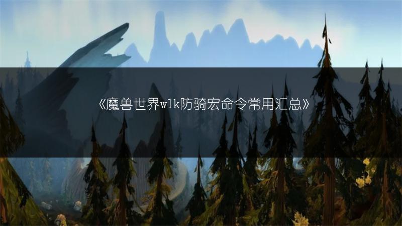 《魔兽世界wlk防骑宏命令常用汇总》