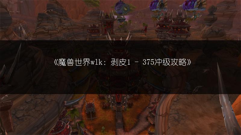 《魔兽世界wlk：剥皮1 - 375冲级攻略》