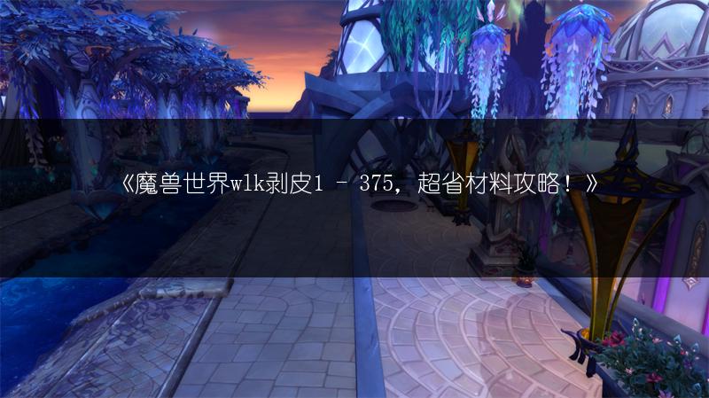 《魔兽世界wlk剥皮1 - 375，超省材料攻略！》