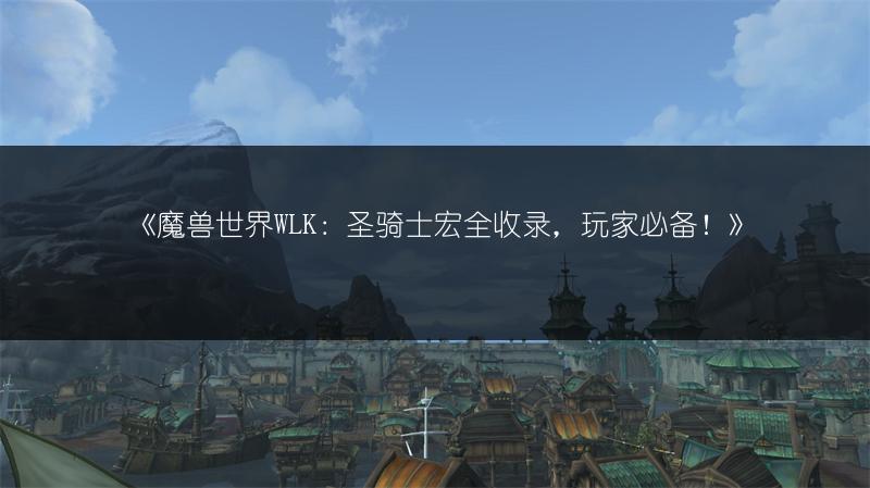 《魔兽世界WLK：圣骑士宏全收录，玩家必备！》