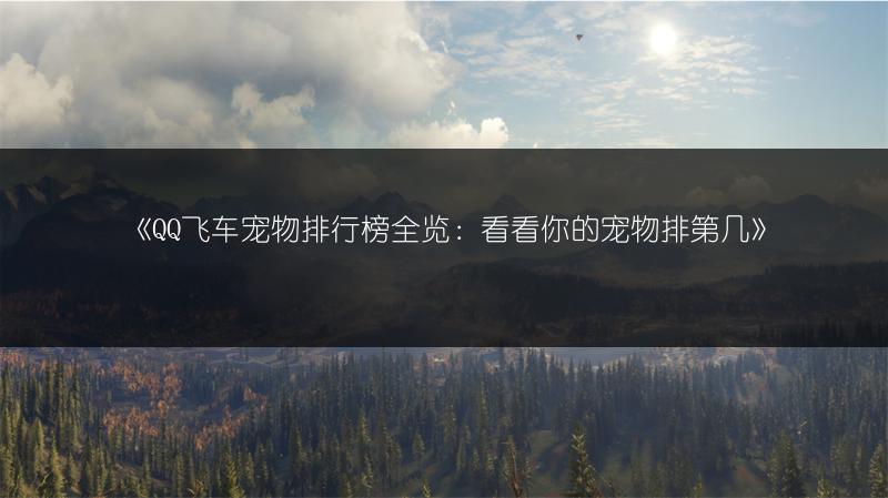 《QQ飞车宠物排行榜全览：看看你的宠物排第几》