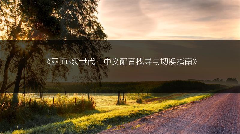 《巫师3次世代：中文配音找寻与切换指南》