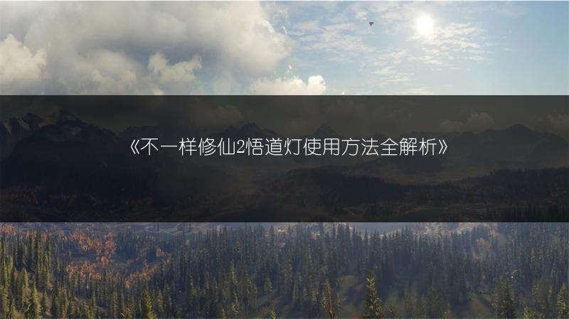 《不一样修仙2悟道灯使用方法全解析》