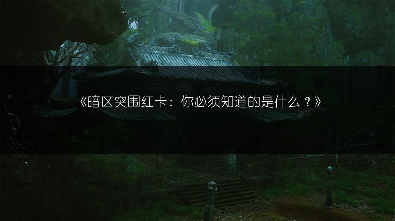《暗区突围红卡：你必须知道的是什么？》