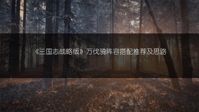 《三国志战略版》万伐骑阵容搭配推荐及思路