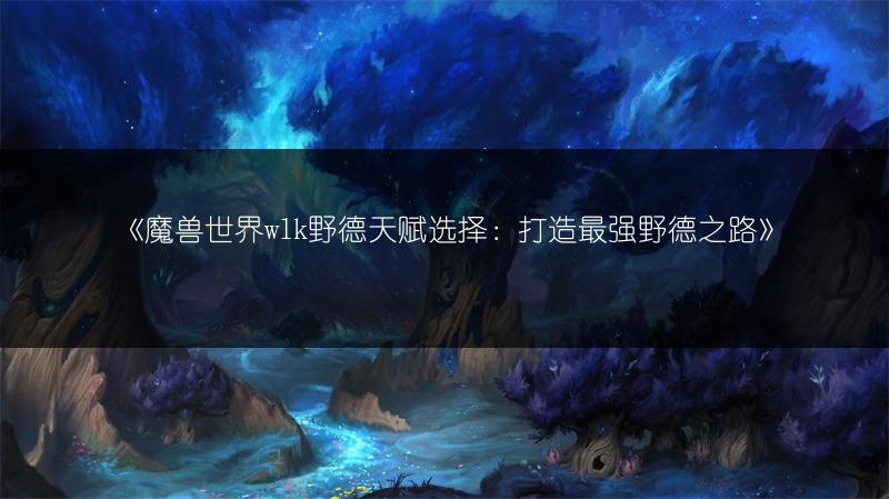 《魔兽世界wlk野德天赋选择：打造最强野德之路》