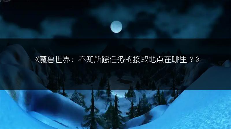 《魔兽世界：不知所踪任务的接取地点在哪里？》