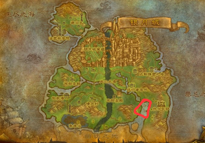 魔兽世界艾伦达尔湖在哪