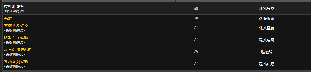 魔兽世界wlk采矿在哪学