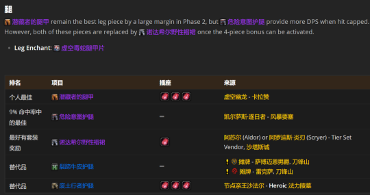 魔兽世界TBCP2野德BIS怎么配装