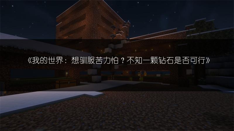 《我的世界：想驯服苦力怕？不知一颗钻石是否可行》
