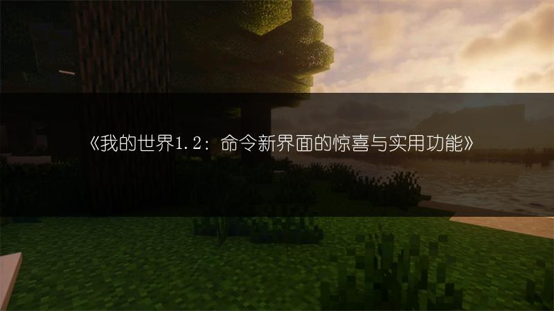 《我的世界1.2：命令新界面的惊喜与实用功能》