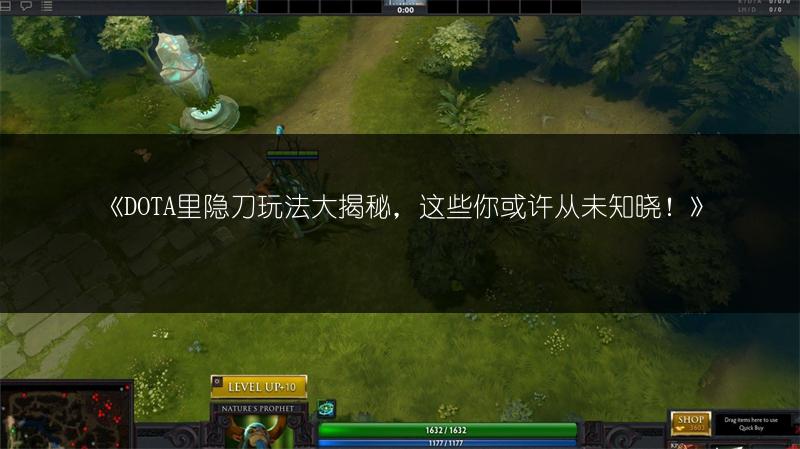 《DOTA里隐刀玩法大揭秘，这些你或许从未知晓！》