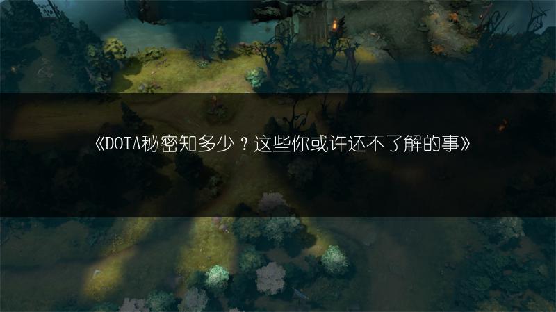 《DOTA秘密知多少？这些你或许还不了解的事》