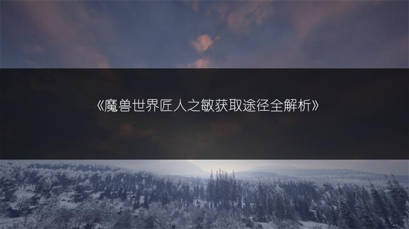 《魔兽世界匠人之敏获取途径全解析》